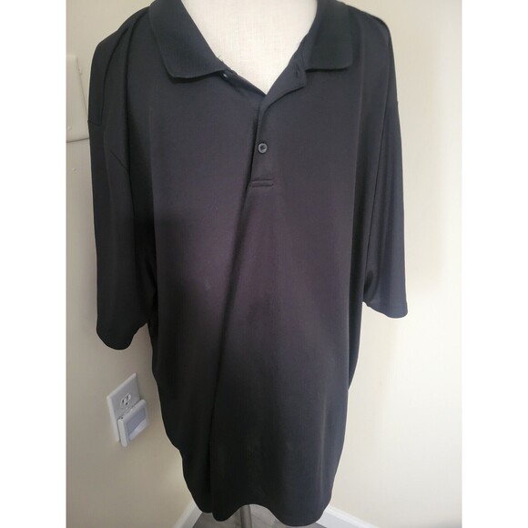 Mens Polyester Polo Shirt Landmark Buttons Collared Solid Short Sleeve 5XL - Picture 1 of 4